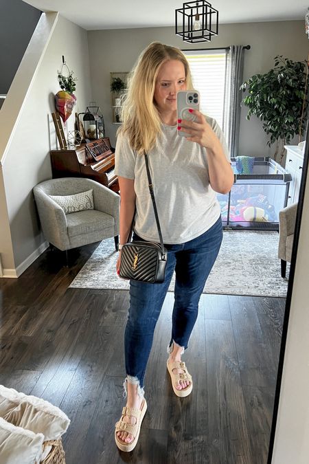 Casual work outfit or dinner date look. Perfect summer outfit for multiple occasions and can be mixed and matched with other capsule wardrobe pieces. Raffia sandals are HOT this year. These platform sandals are adorable and worth every penny!

#LTKShoeCrush #LTKSeasonal #LTKFindsUnder100