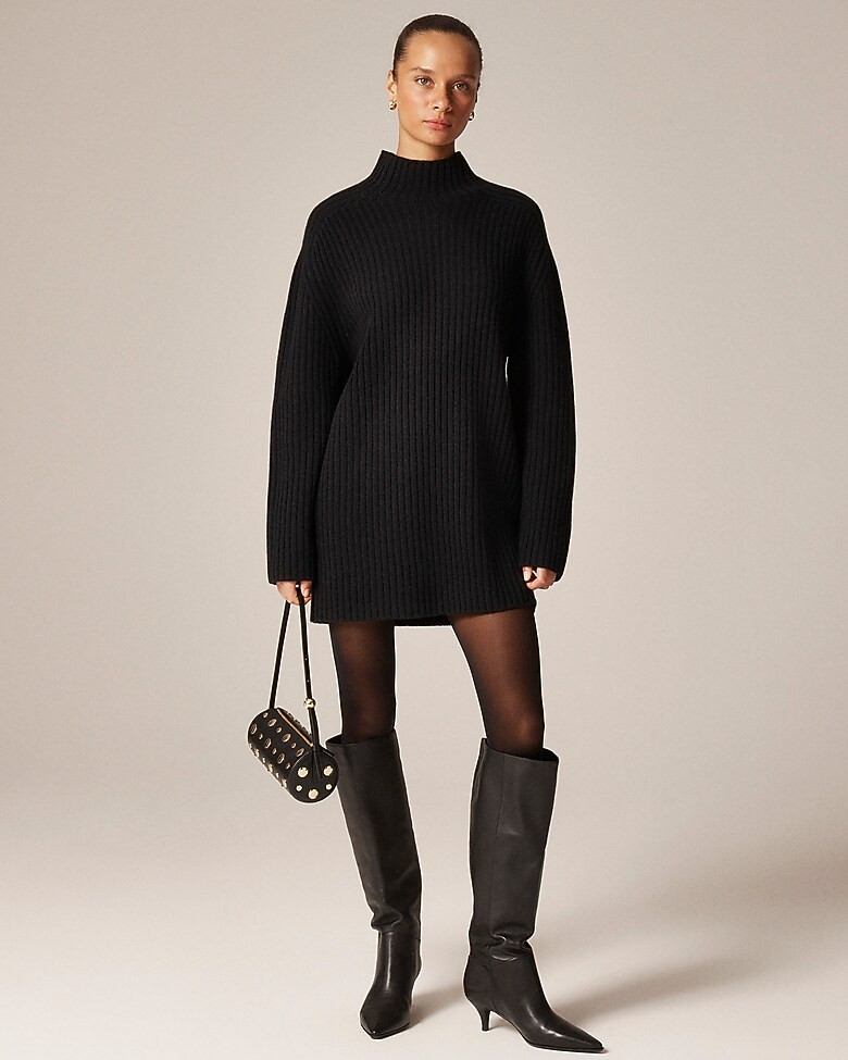 Ribbed turtleneck mini sweater-dress in vintage wool | J. Crew US