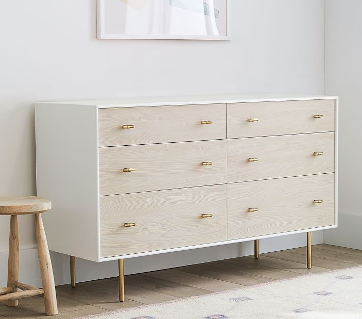 Modernist Kids 6-Drawer Dresser (56") - White | West Elm (US)