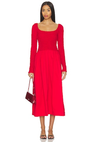 Damson Madder Malinda Super Smocked Dress in Red from Revolve.com | Revolve Clothing (Global)