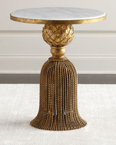 Kay Marble Tassel Table | Horchow