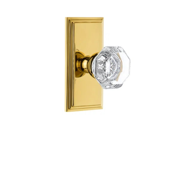 Crystal Chambord Passage Door Knob with Carre Plate | Wayfair North America
