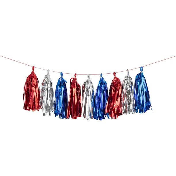 4th of July Red, White & Blue Foil Fringe Party Banner, 72 in -Way to Celebrate - Walmart.com | Walmart (US)
