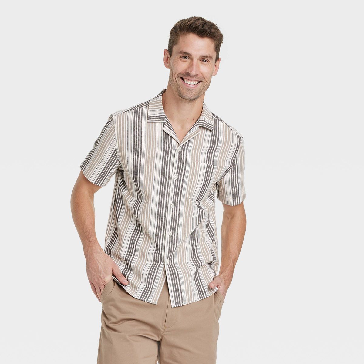 Men's Striped Collared Button-Down Shirt - Goodfellow & Co™ S | Target