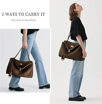 hedexe Genuine Leather Tote Bag for Women: Soft Cowhide Shoulder Handbags for Ladies - Satchel Pu... | Amazon (US)