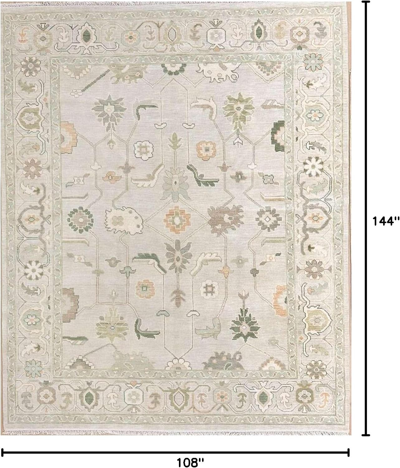 Hand-Knotted Oushak Wool Rug 9×12 ft – 100% New Zealand Wool Vintage Turkish Anatolian Carpet,... | Amazon (US)
