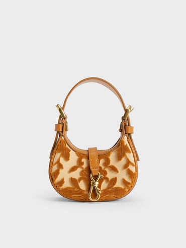 Beige Thessaly Floral Textured Micro Bag | CHARLES & KEITH UK | Charles & Keith UK