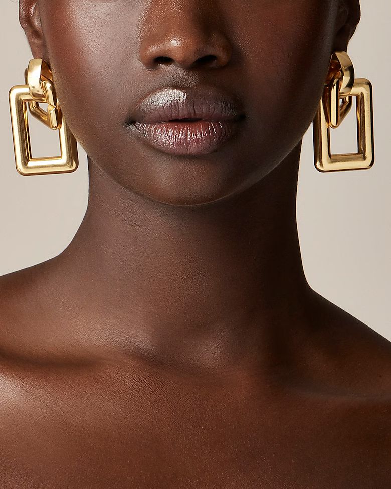 Oversized double-square link earrings | J. Crew US