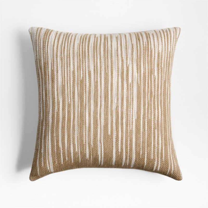 Fedo Wool Blend 20"x20" Camel Tan Throw Pillow with Feather Insert | Crate & Barrel | Crate & Barrel