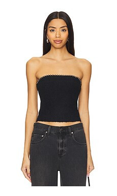 525 Mila Pearl Tube Top in Black from Revolve.com | Revolve Clothing (Global)