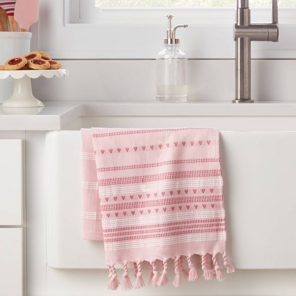 Cotton Dobby Heart Kitchen Towel - Threshold&#8482; | Target