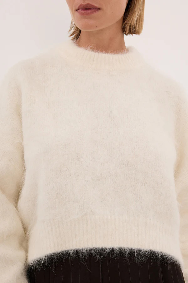 SALMA IVORY TUCK SLEEVE JUMPER | DISSH