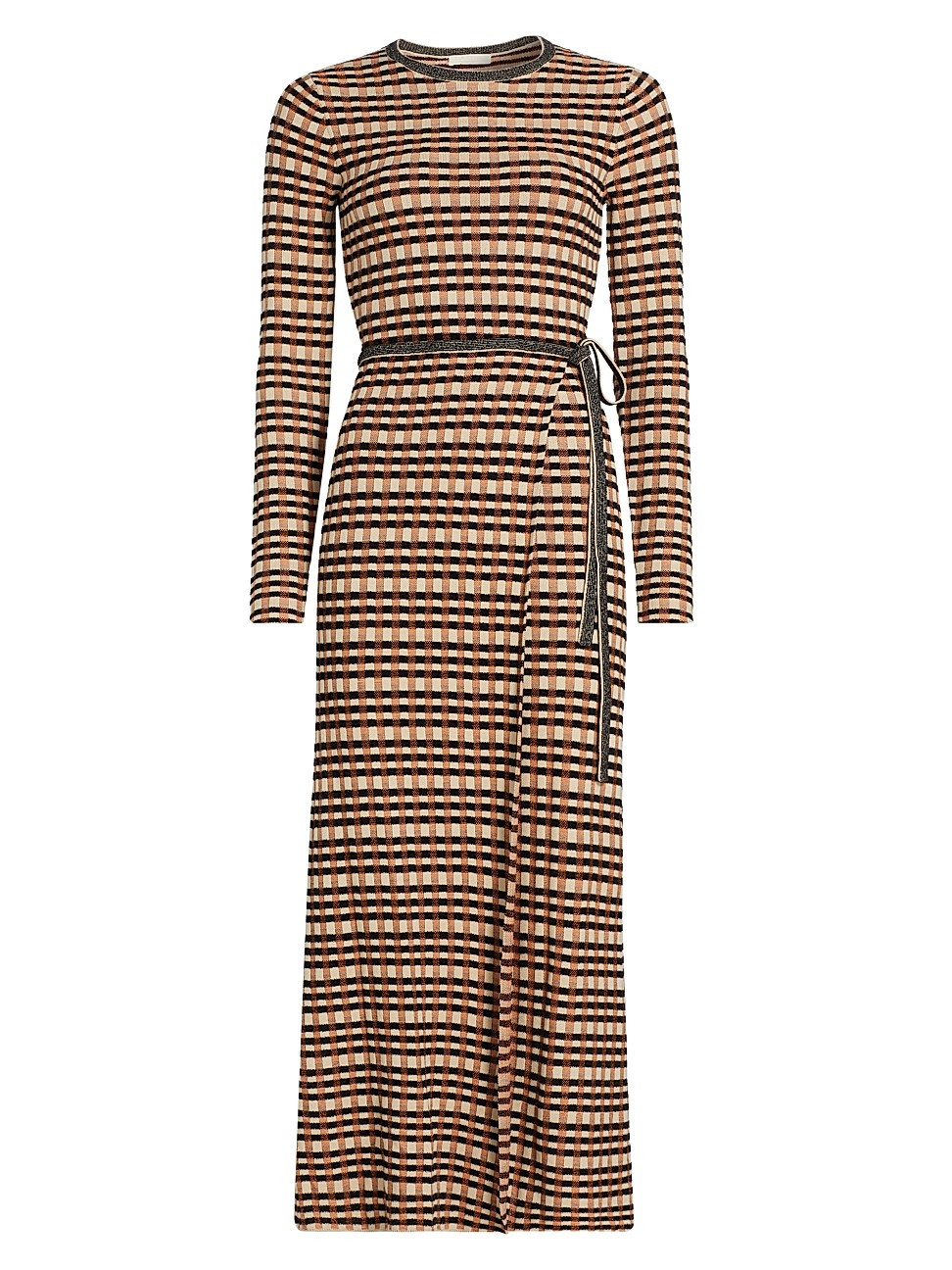 Women's Checked Jacquard Anouk Midi Dress - Tierra Check - Size Medium | Saks Fifth Avenue