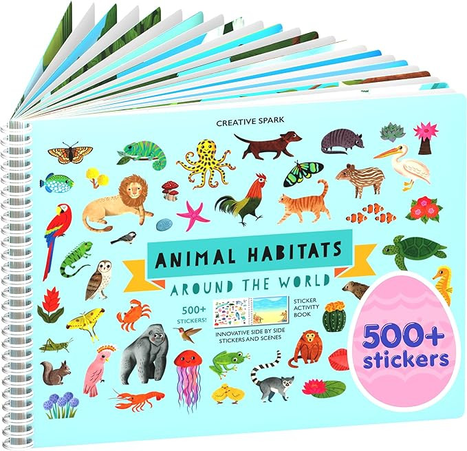 Animals Habitat 500+ Kids Sticker Book by Cupkin Toddler Airplane Travel Activity Coloring and St... | Amazon (US)