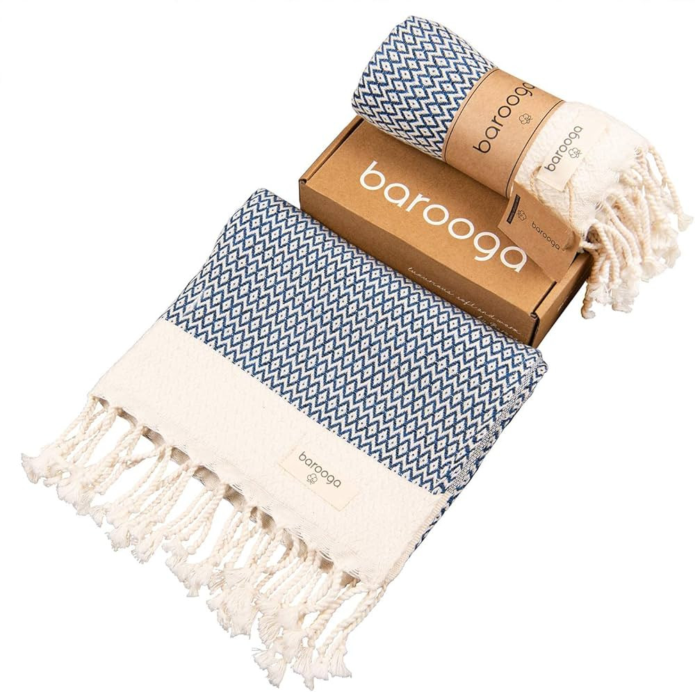 BAROOGA Turkish Hand Towel (Set of 2) for Kitchen and Bathroom | Diamond Weave, 100% Cotton, 18 X... | Amazon (US)
