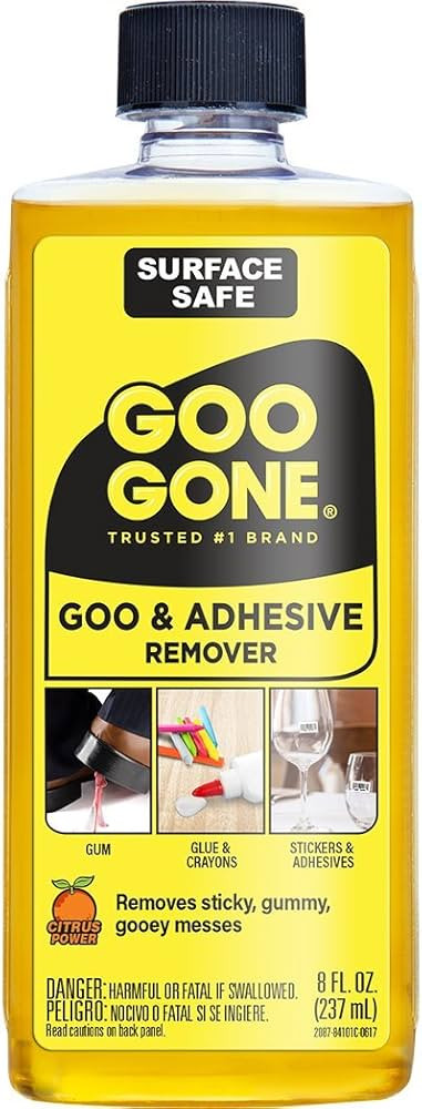 Goo Gone Adhesive Remover - 8 Ounce - Surface Safe Adhesive Remover Safely Removes Stickers Label... | Amazon (US)