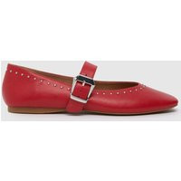 schuh lucy studded ballerina flat shoes in red | Schuh