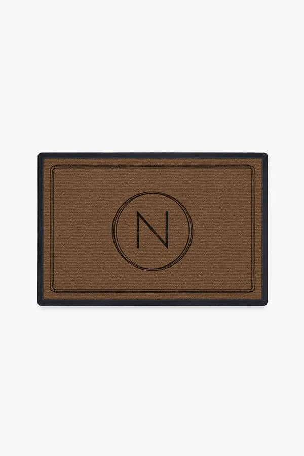 Infinity Monogram Black & Brown Washable Doormat | Ruggable US | Ruggable