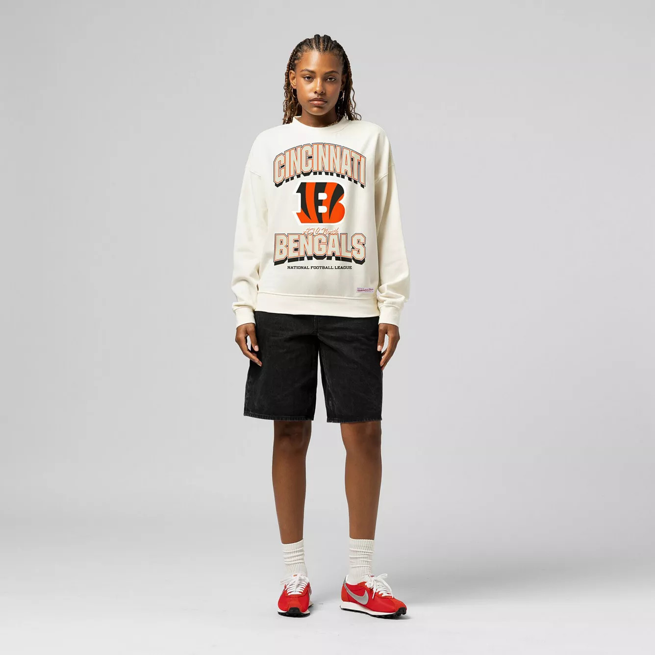 Women's Mitchell & Ness Cream Cincinnati Bengals Tonal Arch Sweatshirt | Kohl's