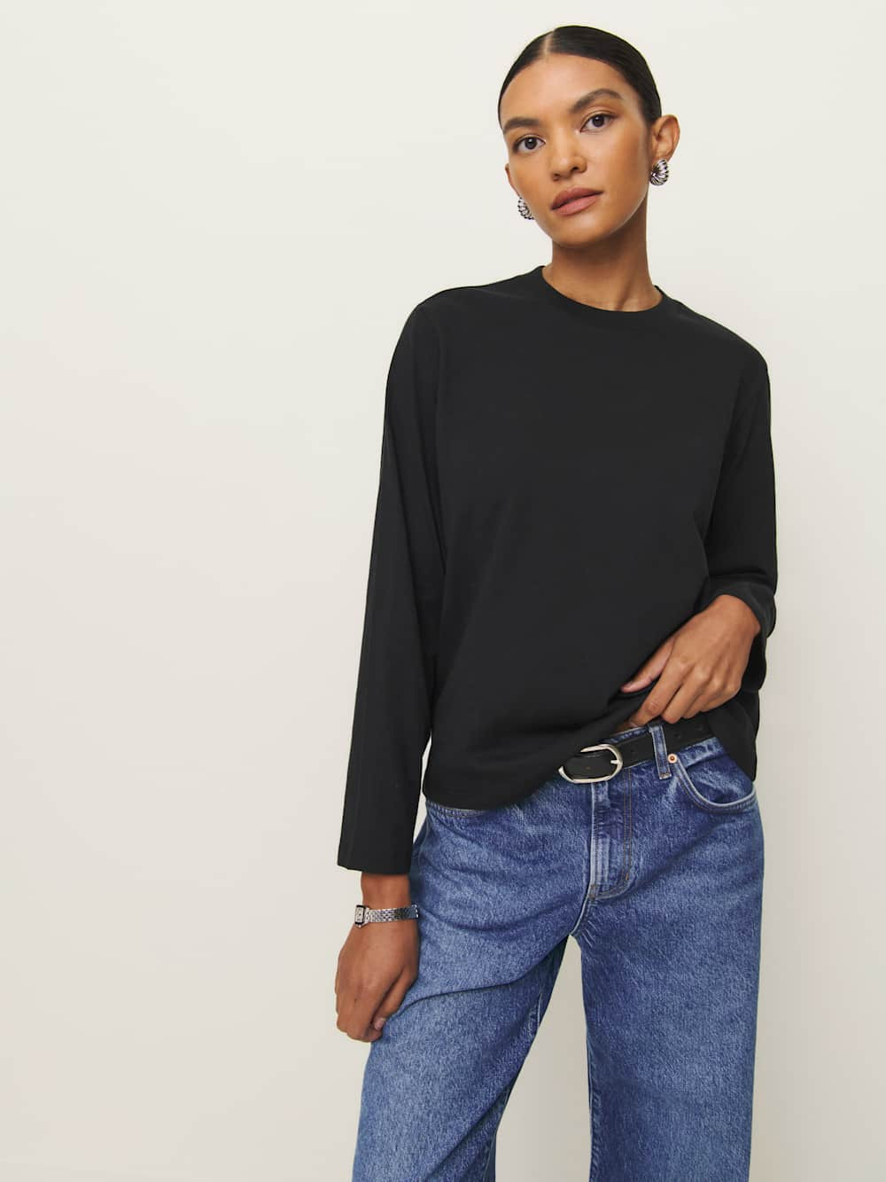 Asher Oversized Long Sleeve Tee | Reformation (Global)