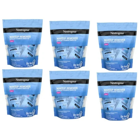 Neutrogena Makeup Remover Cleansing Towelette Singles Daily Face Wipes to Remove Dirt Oil Makeup & Waterproo (Pack of 6) | Walmart (US)