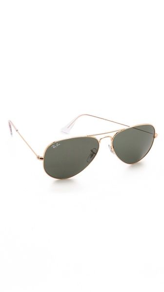 Ray-Ban Original Aviator Sunglasses - Gold/Green | East Dane