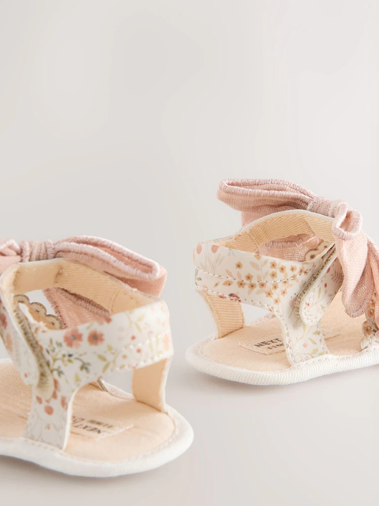 Pink Baby Bow Floral Sandals (0-24mths) | Next US