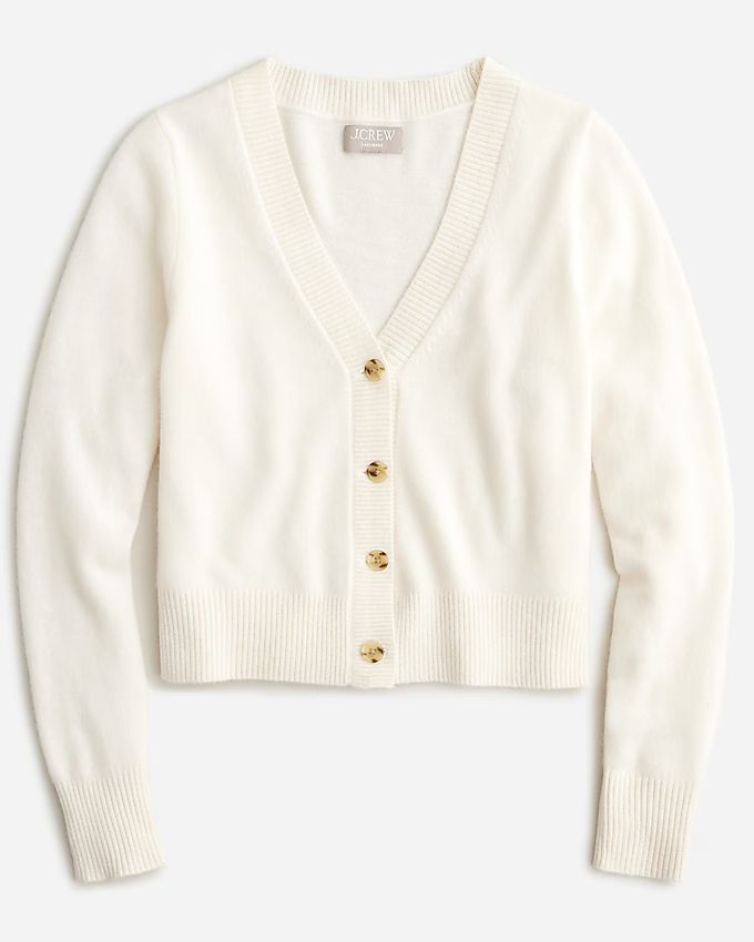 Cashmere cropped V-neck cardigan sweater | J. Crew US