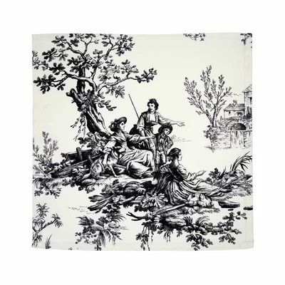 Bouvier Black Traditional Cotton Toile Napkin - Pack of 4 | Wayfair North America