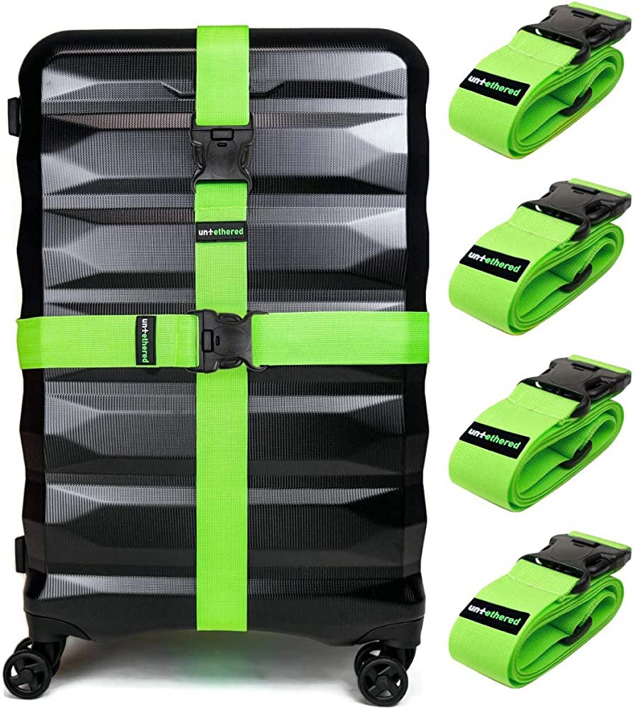Untethered 4-Pack Luggage Straps | Belts to Keep Your Suitcase Secure While Traveling, Premium Ac... | Amazon (US)