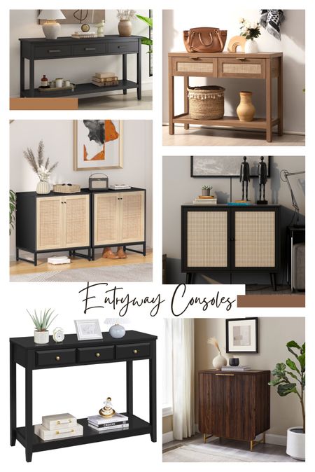 Affordable entryway tables with storage to keep your entryway looking organized and clutter free. 

#LTKhome #LTKsalealert #LTKfamily