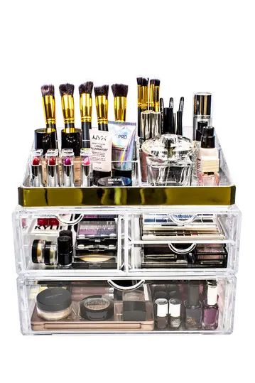 X-Large Two Piece Makeup Storage Organizer - Gold | Nordstrom Rack