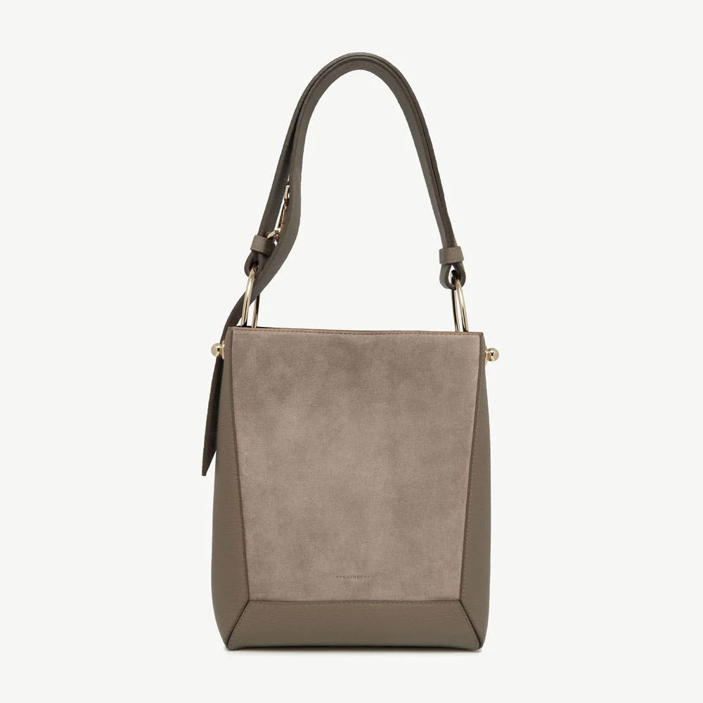 Strathberry - Lana Midi Bucket Bag - Leather Bucket Bag - Grey | Strathberry