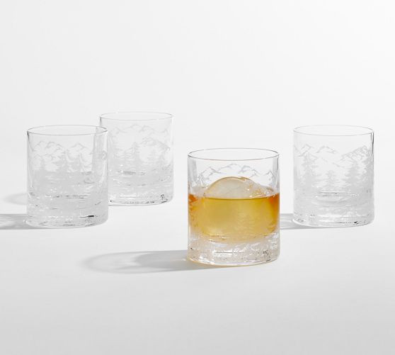 Rustic Forest Cocktail Glasses - Set of 4 | Pottery Barn (US)