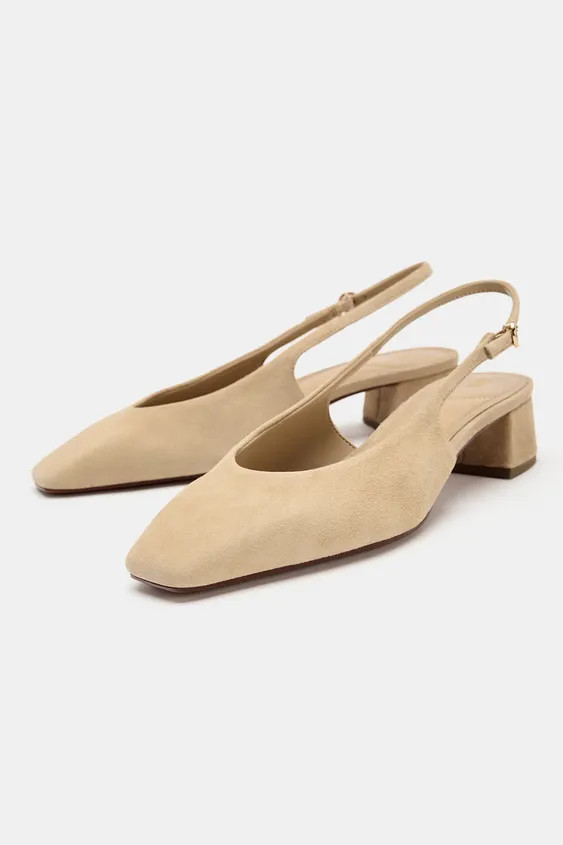 SPLIT SUEDE SLINGBACK SHOES | Zara US