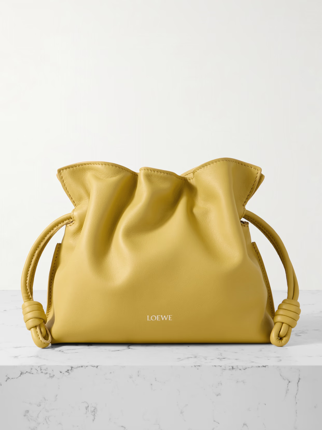LOEWE - Flamenco Mini Leather Clutch - Yellow | NET-A-PORTER (US)