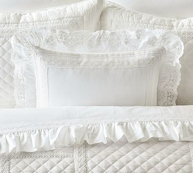 LoveShackFancy Lace Crochet Lumbar Pillow | Pottery Barn (US)
