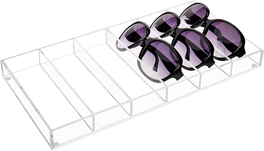 MyGift Clear Premium Acrylic 6 Slot Sunglasses and Eyewear Storage Display Case, Multipurpose Dra... | Amazon (US)