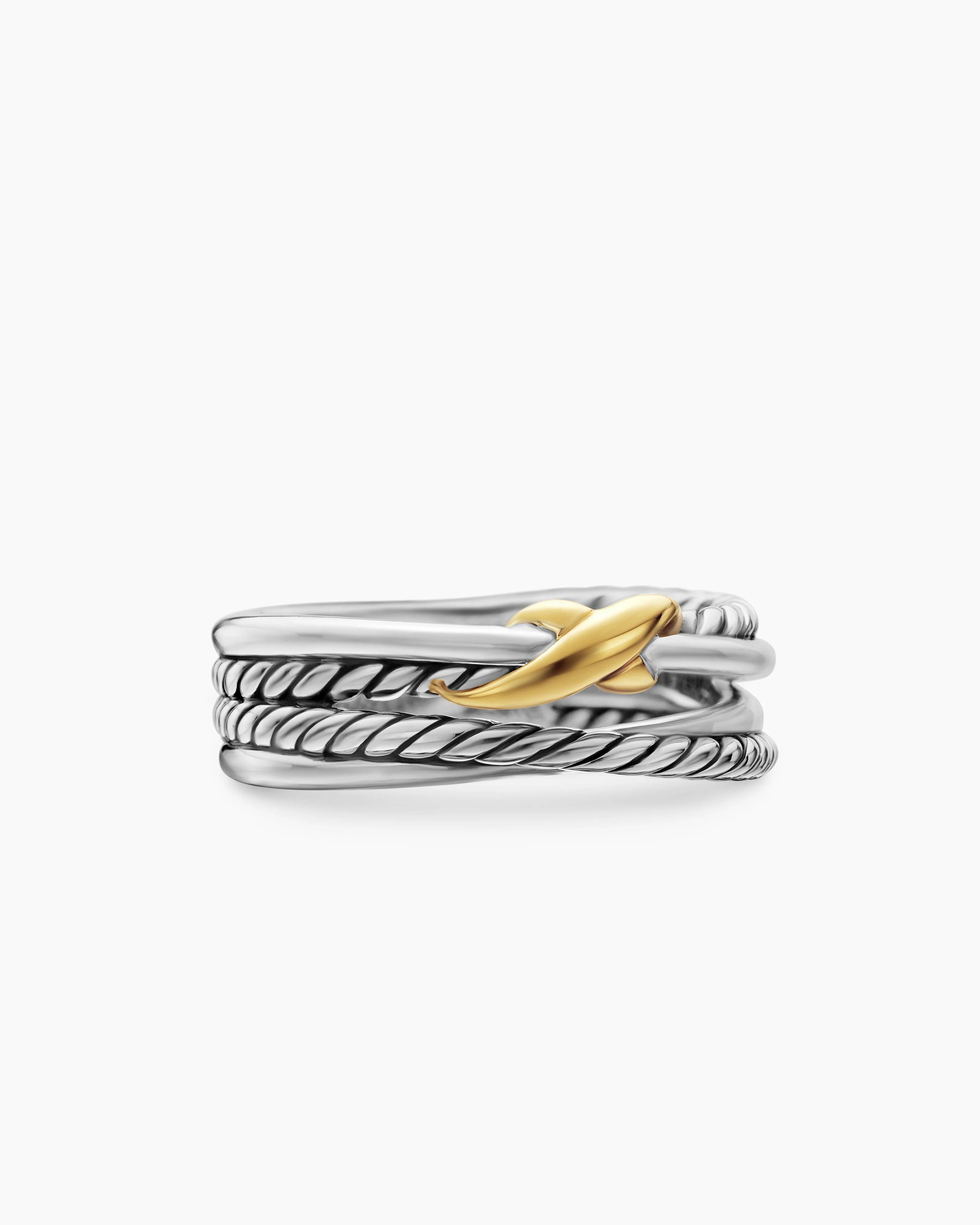 David Yurman | X Crossover Band Ring in Sterling Silver with 18K Yellow Gold, 6mm | David Yurman