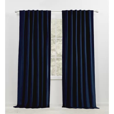 Lauren Ralph Lauren Velvety Room Darkening Solid 100% Cotton Velvet with Lining Back Tab/Rod Pocket Curtain Panel | Wayfair North America