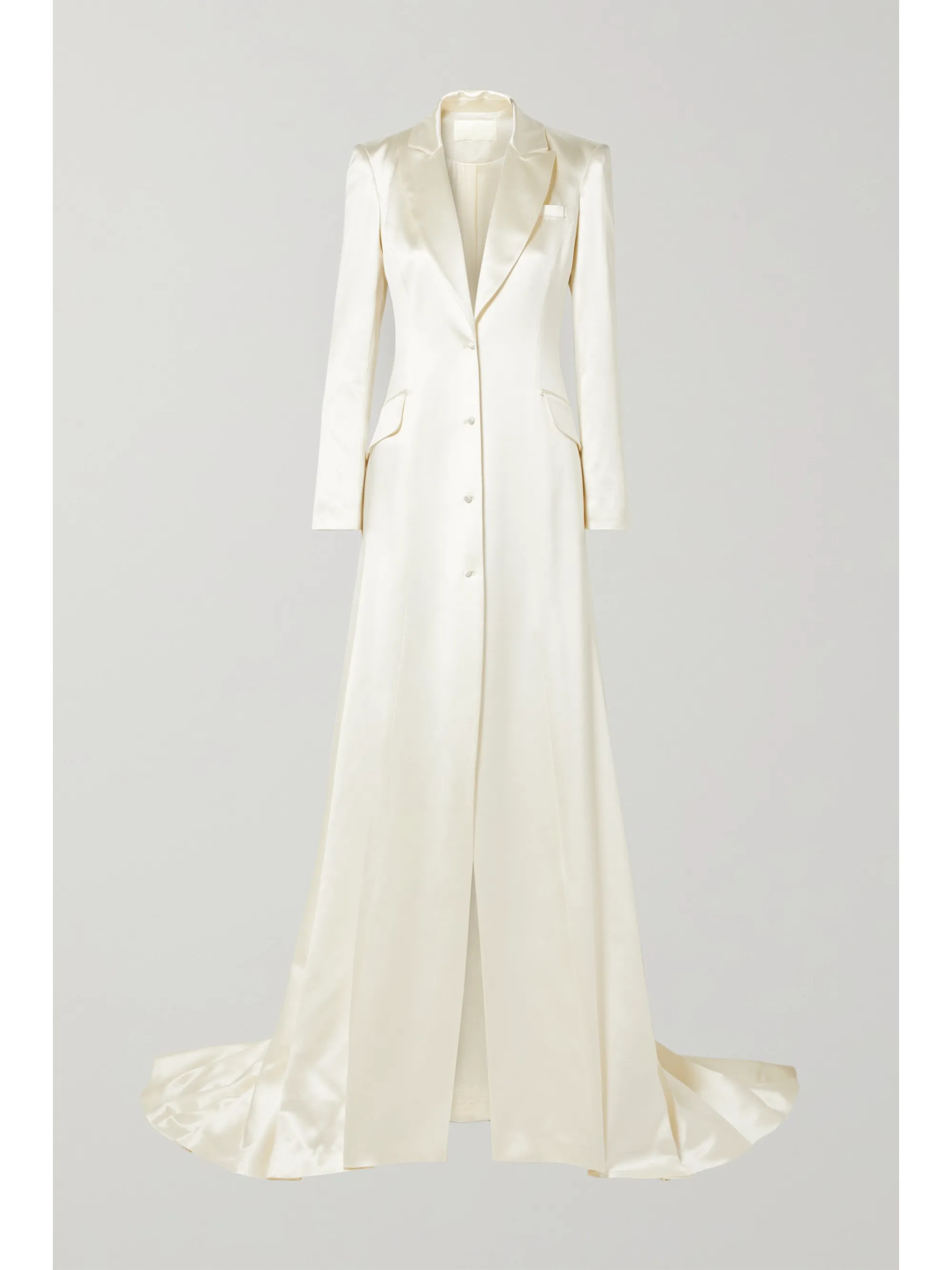 Cream Jean silk and wool-blend satin coat | Danielle Frankel | NET-A-PORTER | NET-A-PORTER (UK & EU)