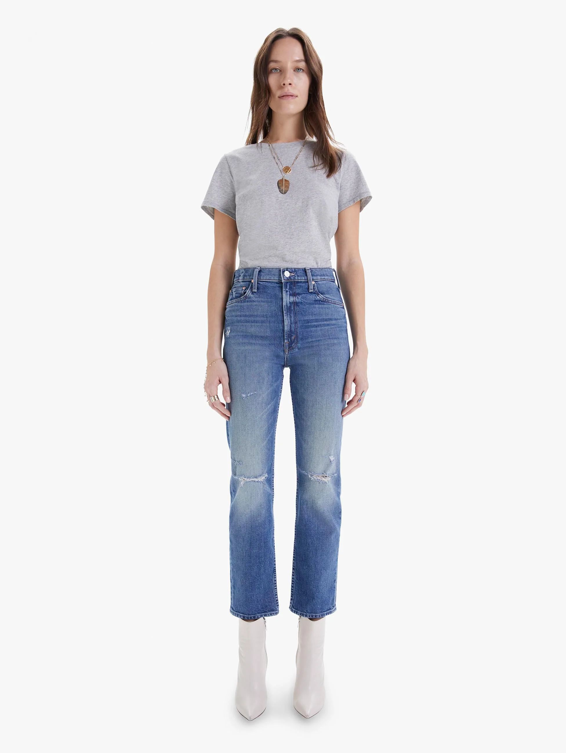 High Waisted Rider Ankle - Far Beyond The Sky | Mother Denim