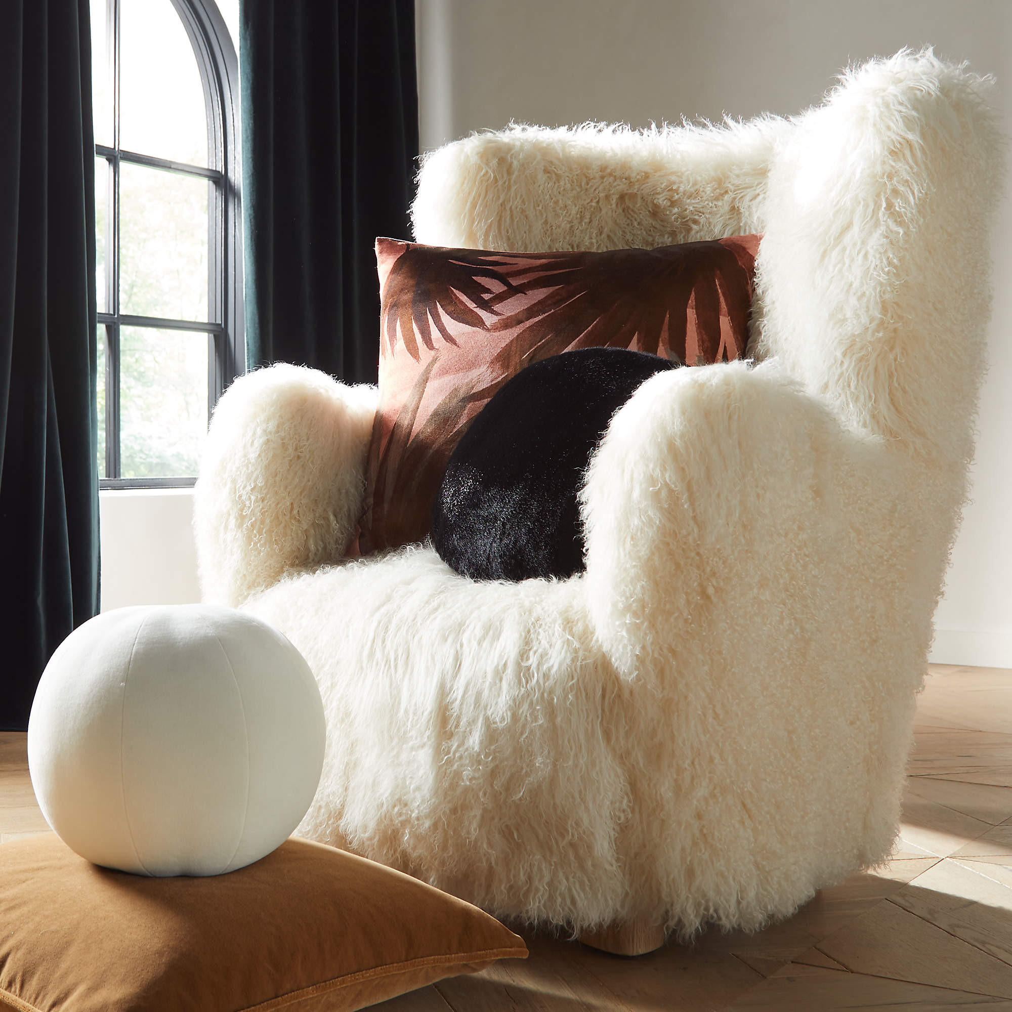 Bozzi Mongolian Sheepskin Chair by Ross Cassidy + Reviews | CB2 | CB2