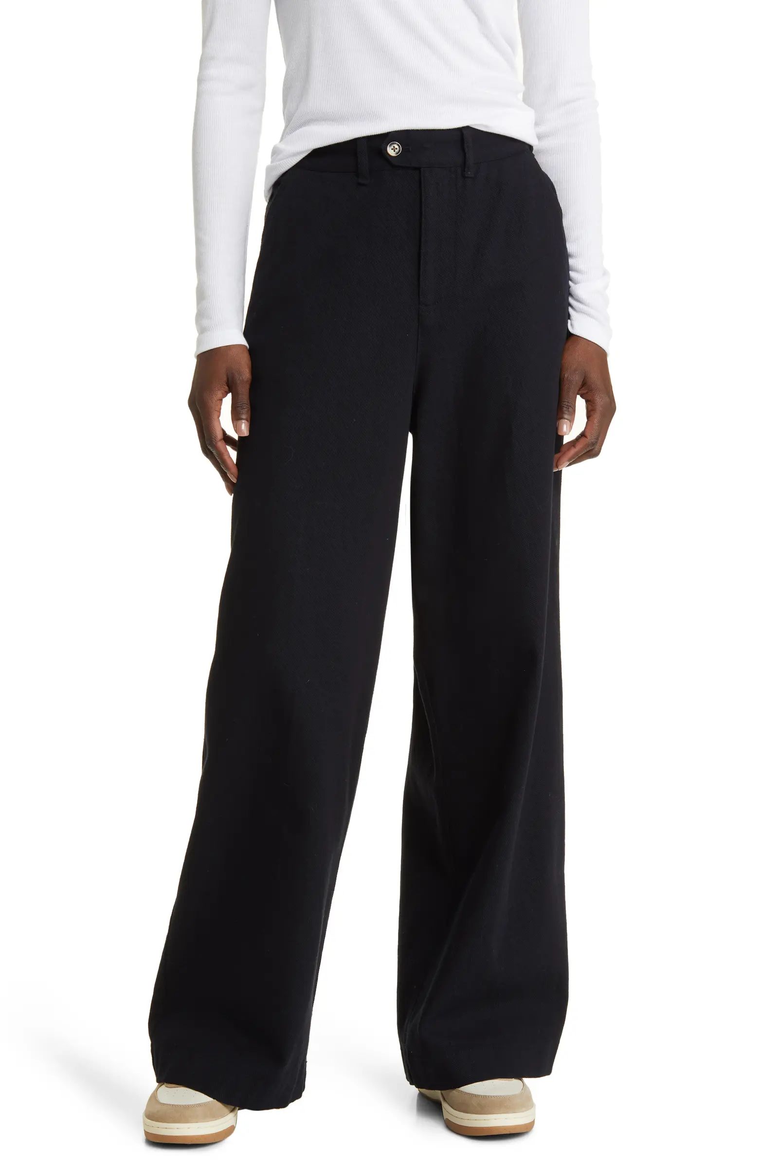 Wide Leg Cotton Twill Trousers | Nordstrom