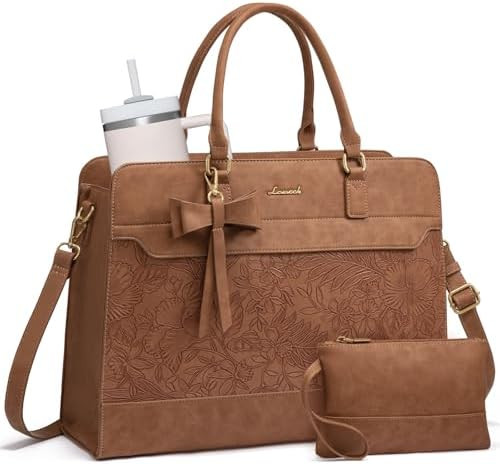 LOVEVOOK Laptop Tote Bag for Women,Leather Work Bag, Waterproof Business Teacher Bag,Large Comput... | Amazon (US)