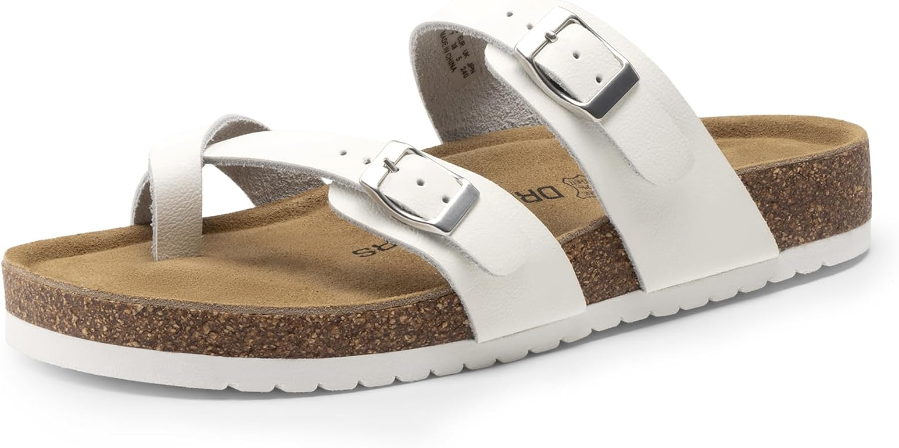 DREAM PAIRS Women's Comfortable Cork Sandals Suede Leather Insole Slides Arch Support Walking San... | Amazon (US)