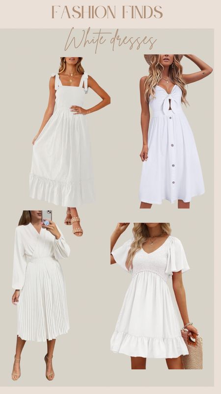 White dresses. Summer dresses. Brunch outfits. Resort wear. All white party. Midsize wear. Weekend wear  

#LTKMidsize #LTKFindsUnder50 #LTKStyleTip