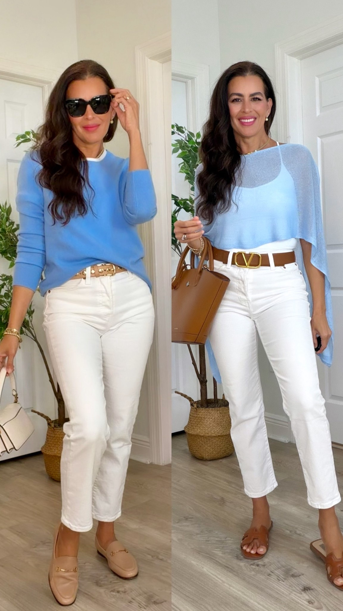 Size 27 in jeans, I sized up for a more relaxed look. They have a lot of stretch. Size medium in sweater, is from Amazon and comes in a bunch of colors. Super lightweight and perfect for now or later in the summer to layer. Loafers are true to size and butter soft. Available in many colors. I’m wearing cover in the second outfit and top is double layer.

#LTKSeasonal #LTKSpringSale #LTKootd