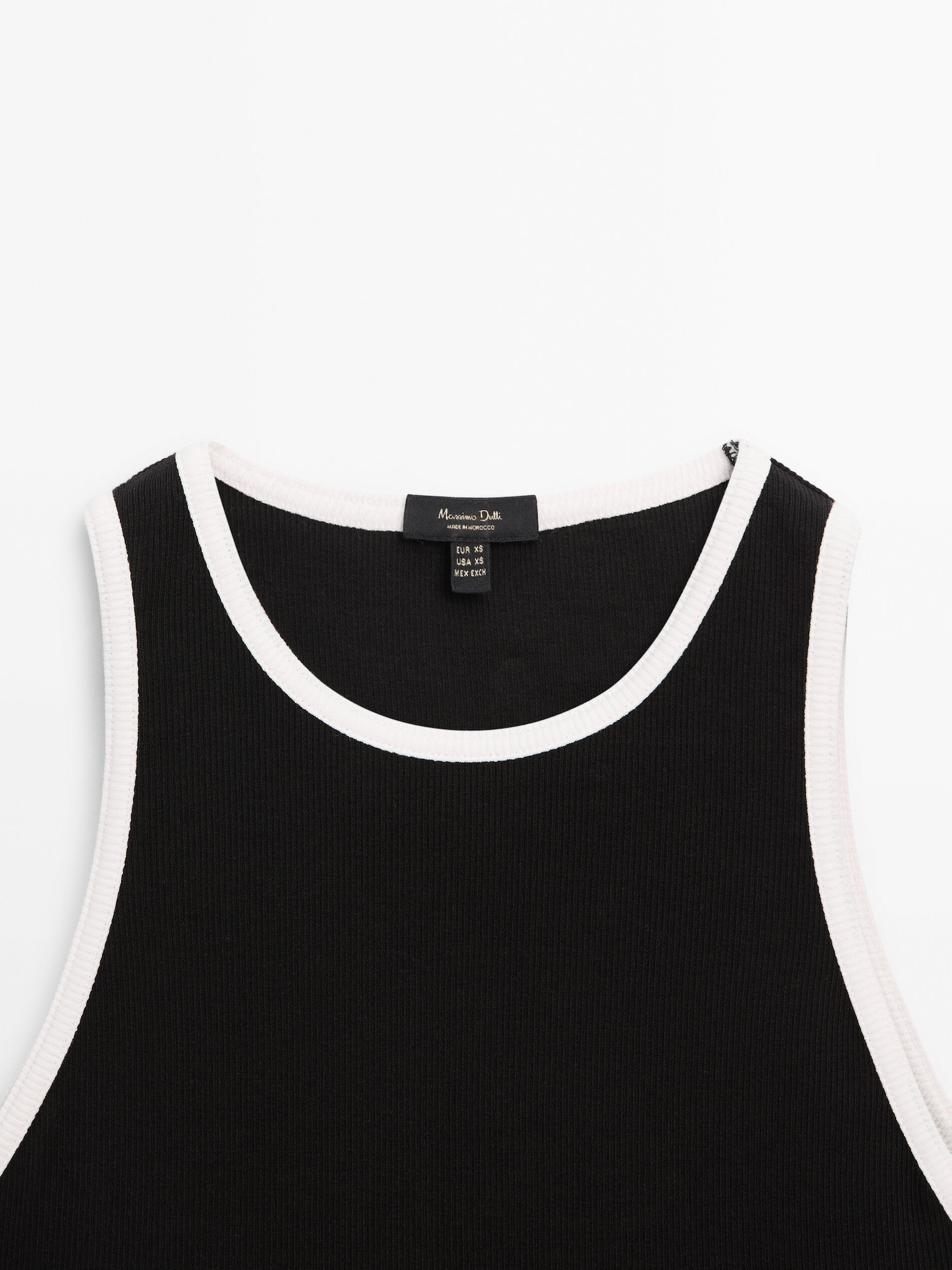 Contrast ribbed top | Massimo Dutti US