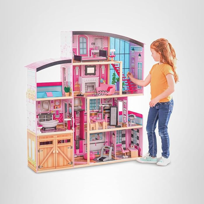 KidKraft Wooden Dollhouse Shimmer Mansion for 12" Dolls | Amazon (US)